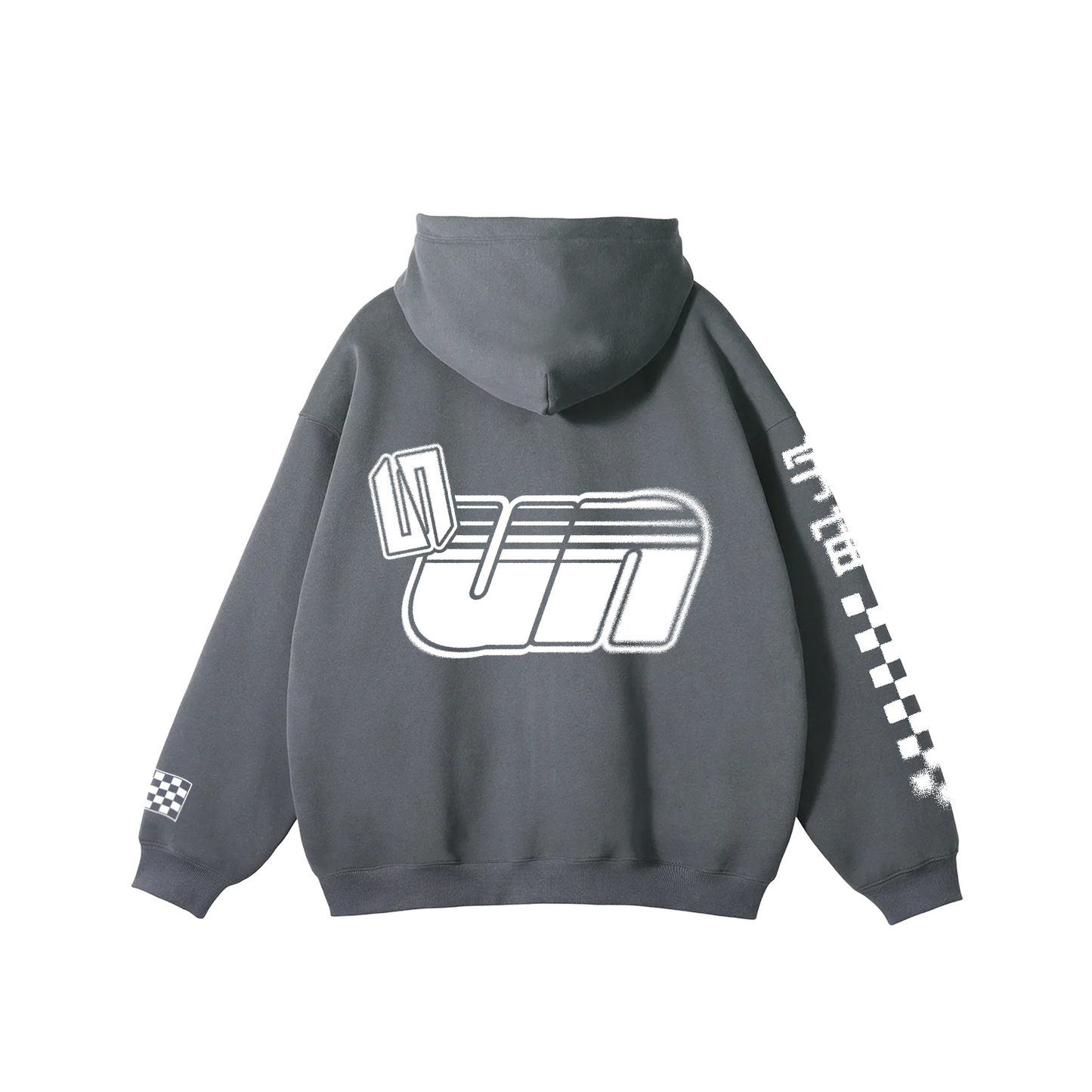 Stone grey oversized racer hoodie