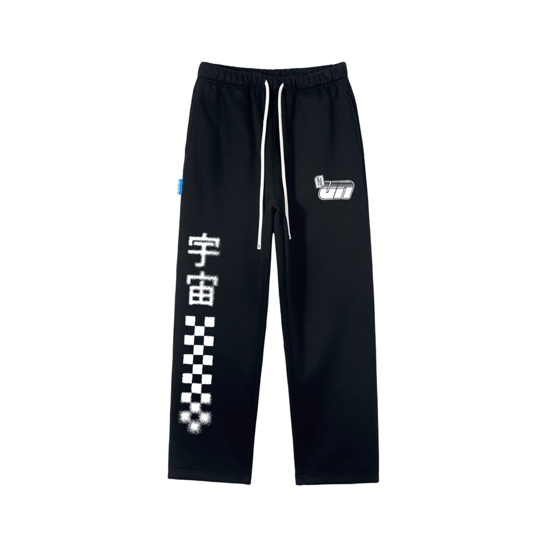 Black racer joggers