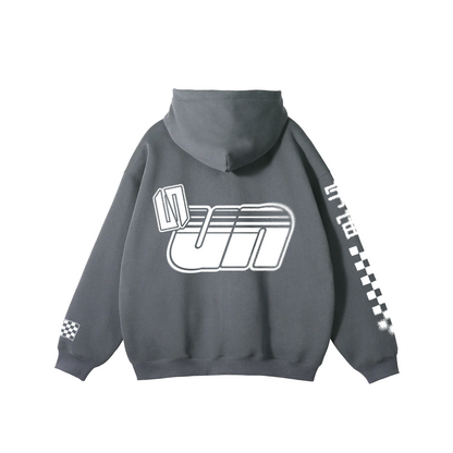 Stone grey oversized racer hoodie
