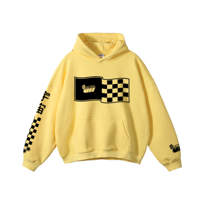 Yellow oversized racer hoodie