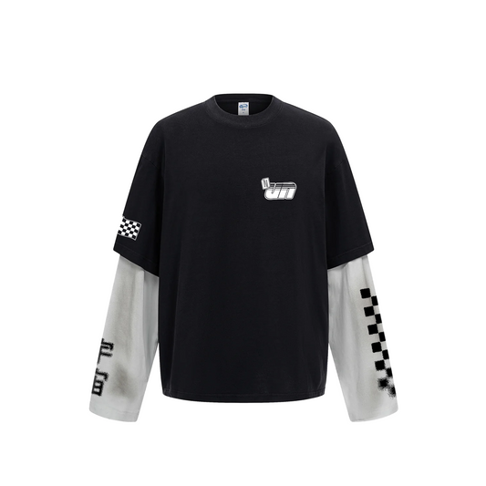 Black long sleeve racer tee