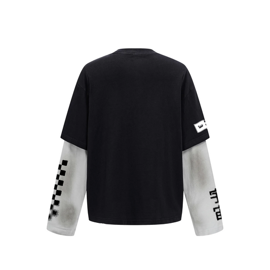 Black long sleeve racer tee