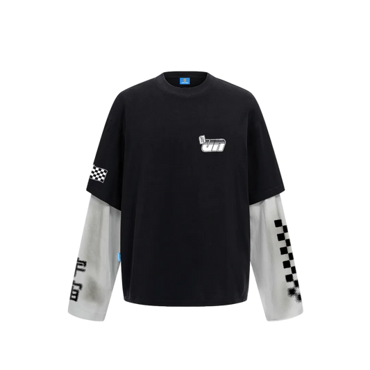 Black long sleeve racer tee