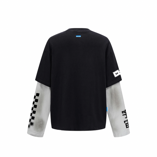 Black long sleeve racer tee