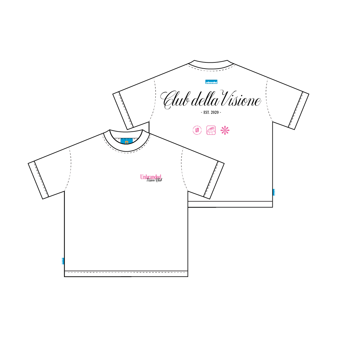 White & Pink Club Della Visione Tee - Unbranded Vision