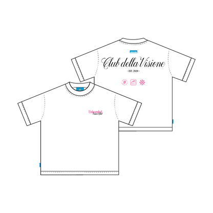 White & Pink Club Della Visione Tee - Unbranded Vision